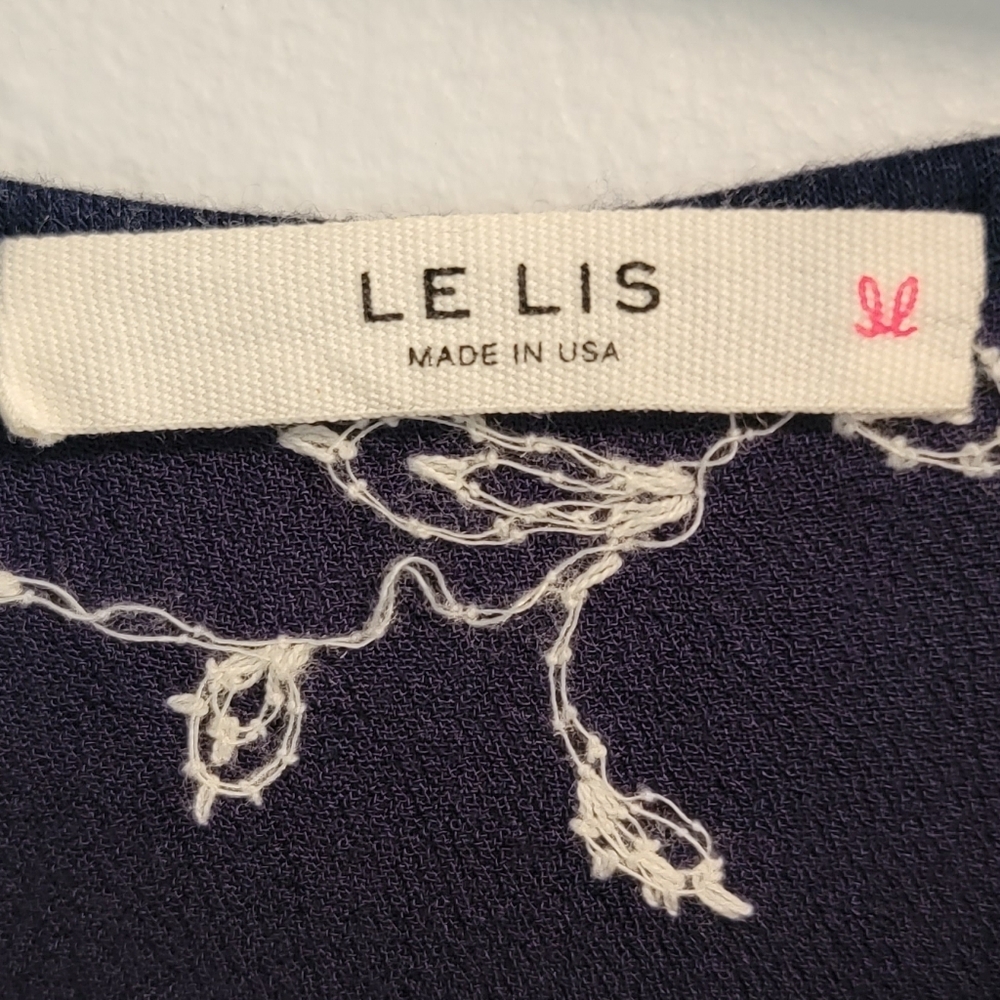 L Anthropologie Le Lis USA Made Embroidered Floral Tunic Soft Boho 3/4 Sleeve - Picture 5 of 6